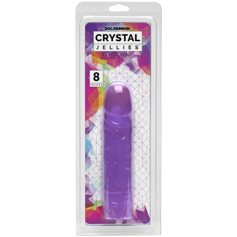 8 in Classic Dong Purple Crystal Jellies Discreet Intimate Essentials.