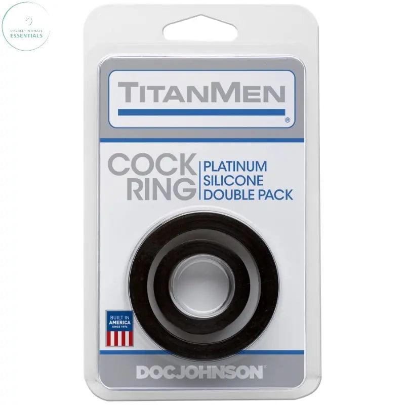 Affordable quality Silicone Cock Rings Double Pk Black  from TitanMen by Discreet Intimate Essentials with Discreet Delivery 