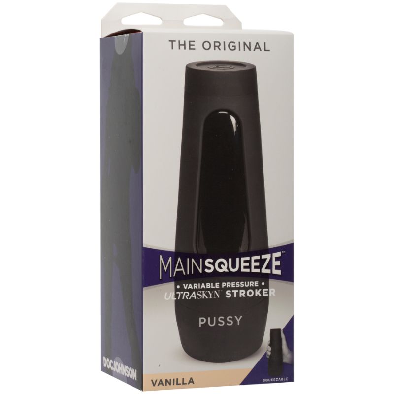 The Original Pussy Masturbator Vanilla packaging showcasing lifelike pussy masturbator design and features.