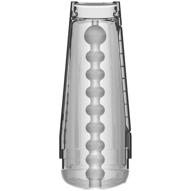 Optix Crystal Masturbator clear design showcasing the transparent male masturbator's unique features and textures.