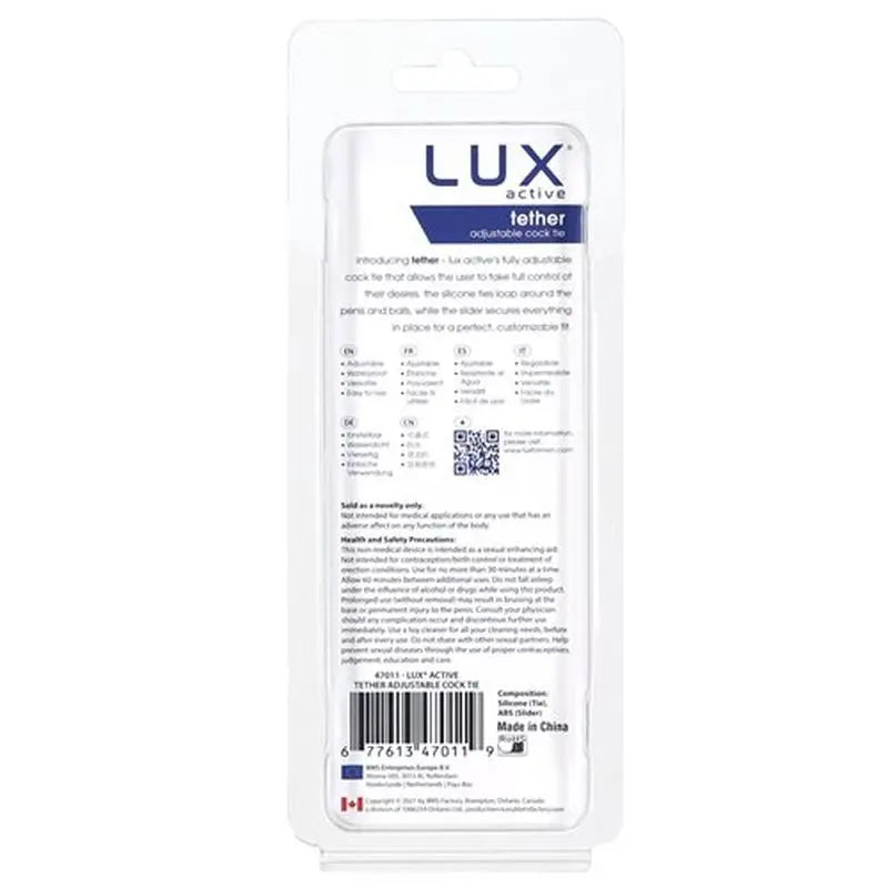 Tether Adjustable Cock Tie LUX Active Discreet Intimate Essentials.
