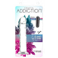 7 inch crystal dildo in clear packaging from Crystal Addiction, highlighting clean and clear design.