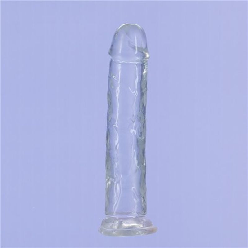 Crystal Dildo Straight 7in Clear - lifelike design, premium TPE material, strong suction base, intimate essentials for her.
