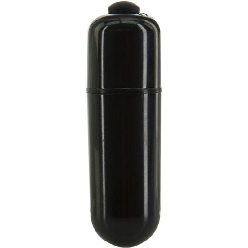 Black bullet vibrator for discreet pleasure and stimulation, compact and travel-friendly design.