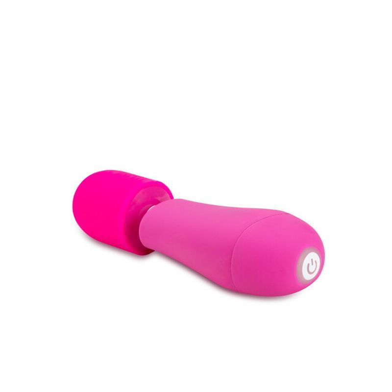 Rose Petite Massage Wand in pink, a mini massage wand with multiple vibration functions and flexible neck.