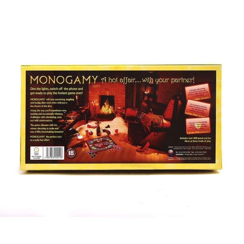 Monogamy A Hot Affair with your Partner game box featuring intimate gameplay ideas and sexy visuals.