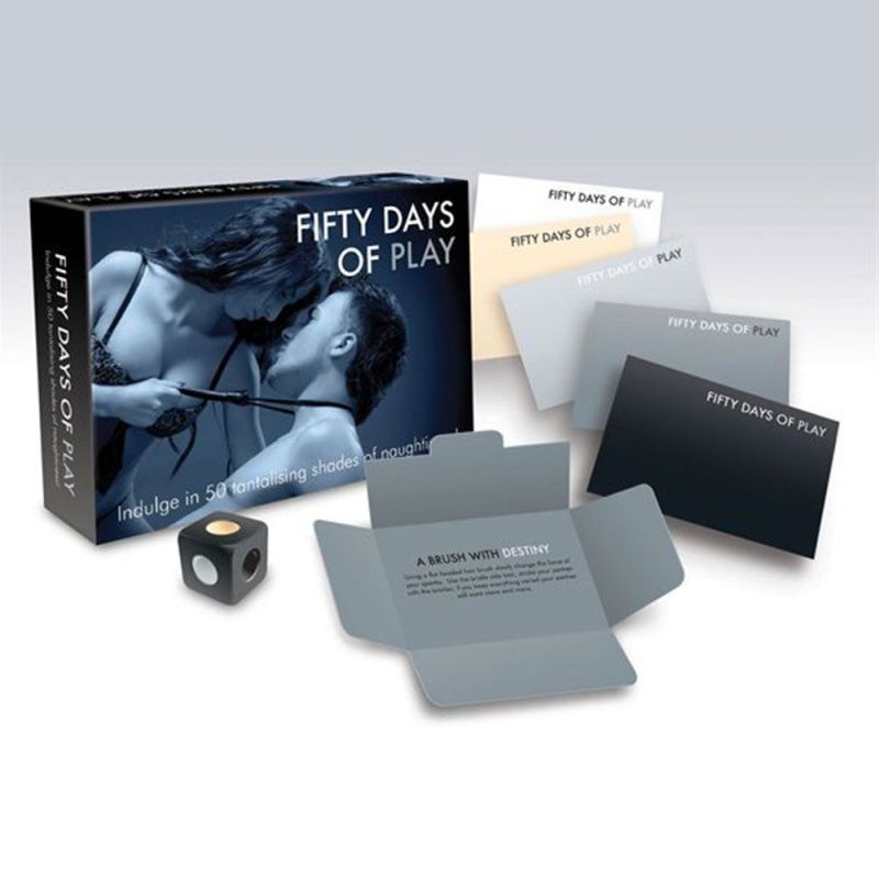 Fifty Days of Play bondage kink play game with 50 envelopes, dice, and erotic surprise scenarios to explore.