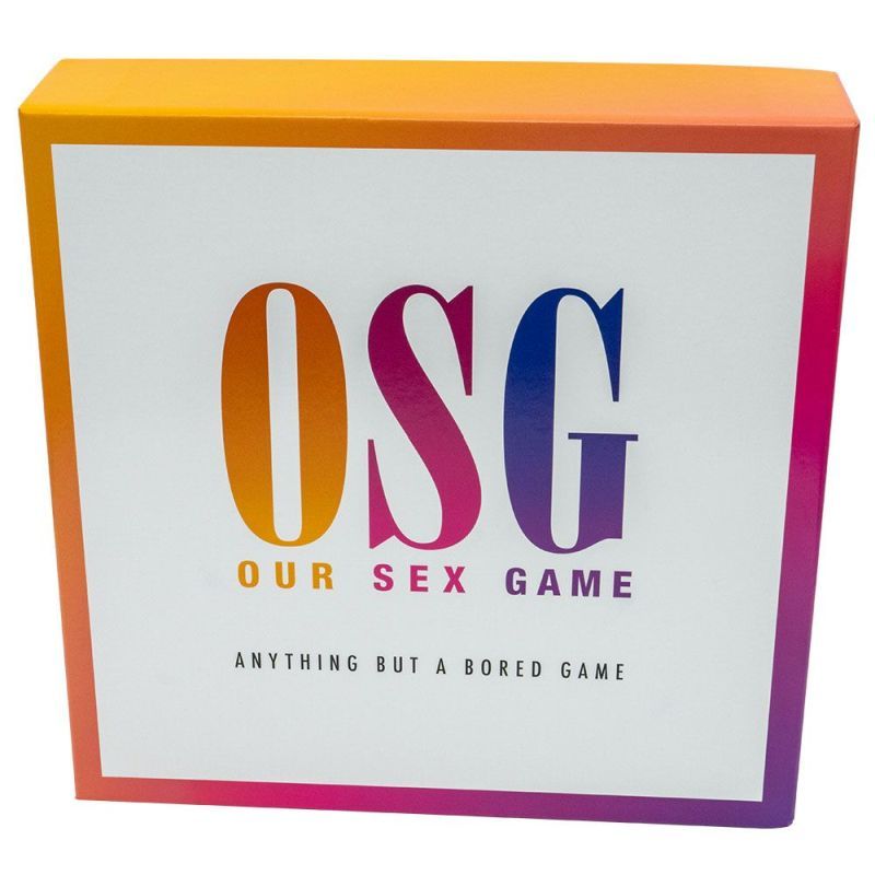 Our Sex Game packaging featuring bold colors for couples sex game that promises exciting intimacy and fun.