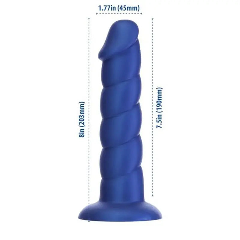 Unicorn Dildo 8in Blue Addiction Discreet Intimate Essentials.