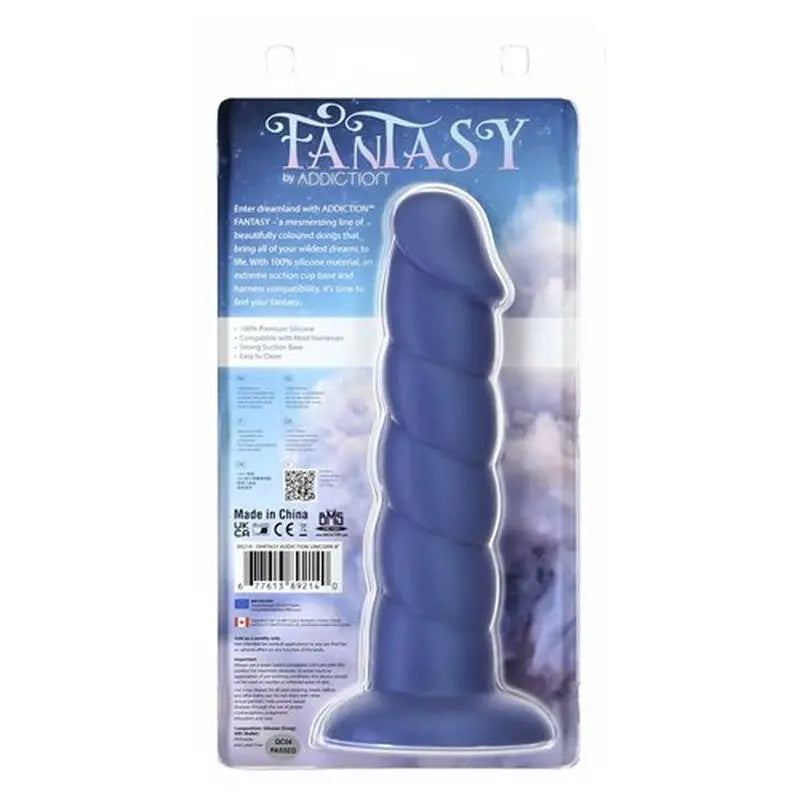 Unicorn Dildo 8in Blue Addiction Discreet Intimate Essentials.