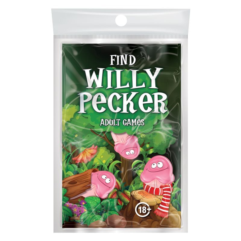 Find Willy Pecker Book - Game book with 60 puzzles featuring fun cartoons, perfect for adult entertainment and gifting.