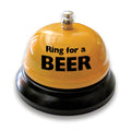 Ring for a Beer Table Bell, flashy yellow metal bell for calling drinks at parties or gatherings.