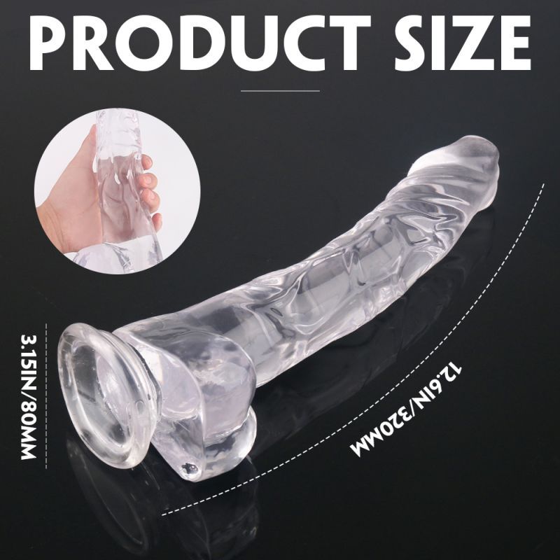 King Kong Dong with balls black - Product size showing length and diameter for clarity and perspective.