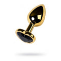 Gold Metal Anal Plug w Tourmaline Heart Crystal Small, 7cm length, 2.8cm diameter, gold anal plug with tourmaline crystal.