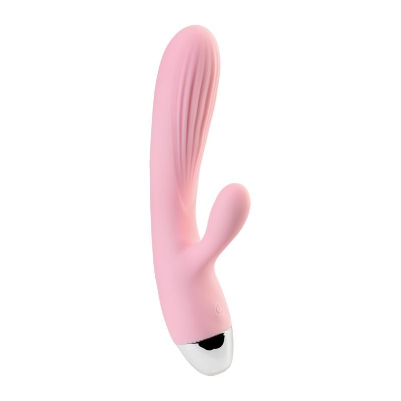 JOS Milly heating vibrator in pale pink color with dual vibrating modes and heating function.