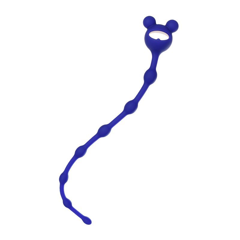 ToDo Froggy Anal Chain in navy blue, featuring silicone material and miniature beads, a blue silicone anal chain.