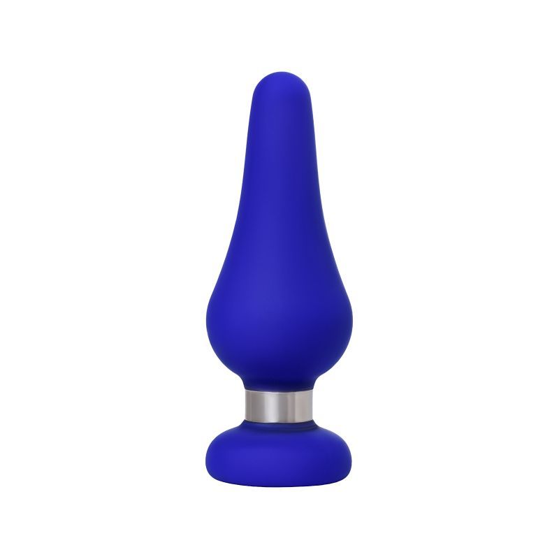 ToDo anal plug in blue color, made of silicone, featuring a comfortable design for safe anal stimulation, 10cm x 4.6cm.