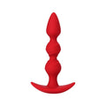 ToDo Anal Plug Trio in red silicone, featuring three balls for intense stimulation and measuring 16cm x 3.3cm.