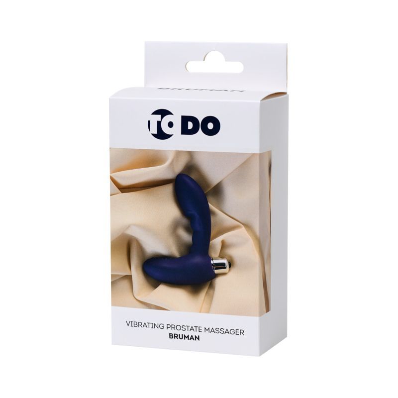 ToDo Bruman Vibrating Prostate Stim in packaging, perfect for intimate essentials for her, sexy toys for men and adult entertainment store.