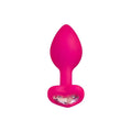 ToDo Diamond Heart Anal Plug in pink silicone with heart-shaped gem, perfect for beginners.