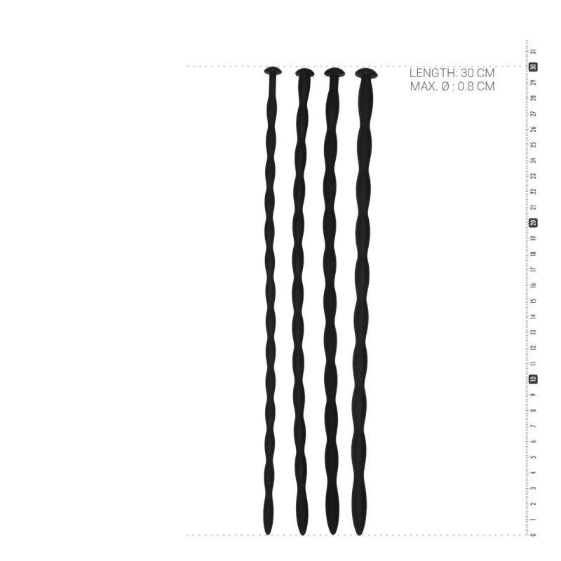 Silicone Dilator Set featuring four sleek black dilators, perfect for exploring intimate sensations comfortably.