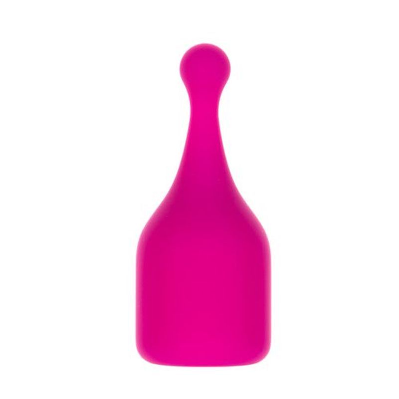 PalmPower Pocket silicone massage head in vibrant pink color, part of the silicone massage heads set for varied sensations.