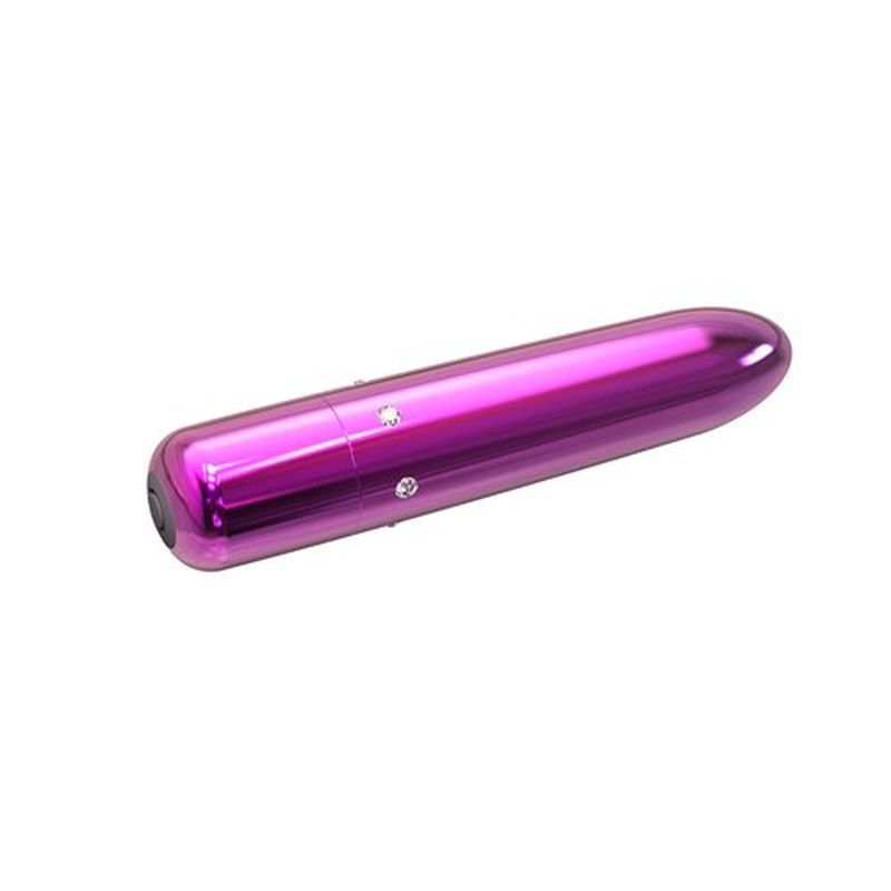 Pretty Point 4in power bullet vibrator in purple, a luxury bullet vibrator with deep vibrations and crystal accents.