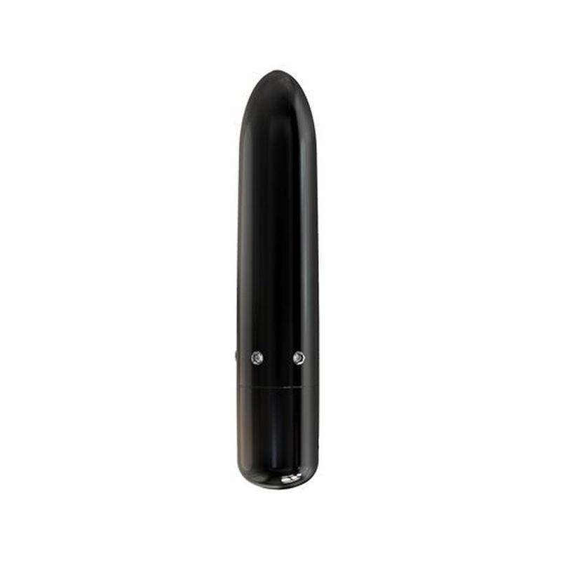 Pretty Point 4in Power Bullet Black sleek design for intimate essentials and powerful vibrations.