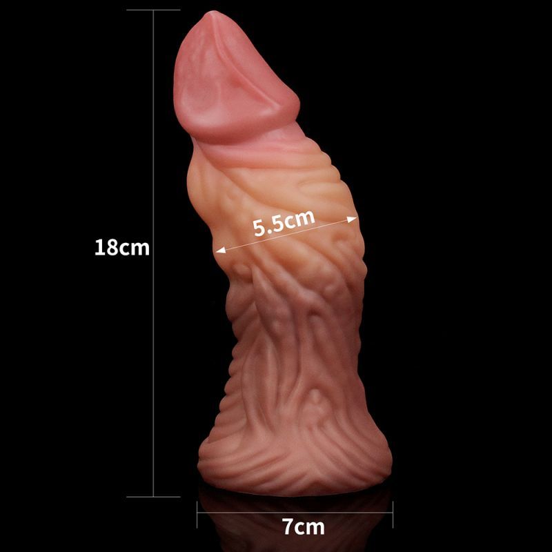 Nature Cock 7in dual layer silicone butt plug with bulging head for lifelike sensation.