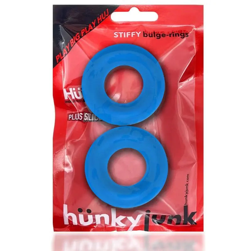 Stiffy 2 Pc Bulge Cockrings by HunkyJunk Teal Ice Hunkyjunk Discreet Intimate Essentials.