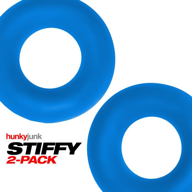 Stiffy 2 Pc Bulge Cockrings for big play in teal ice color, perfect for enhancing grip during intimate activities.
