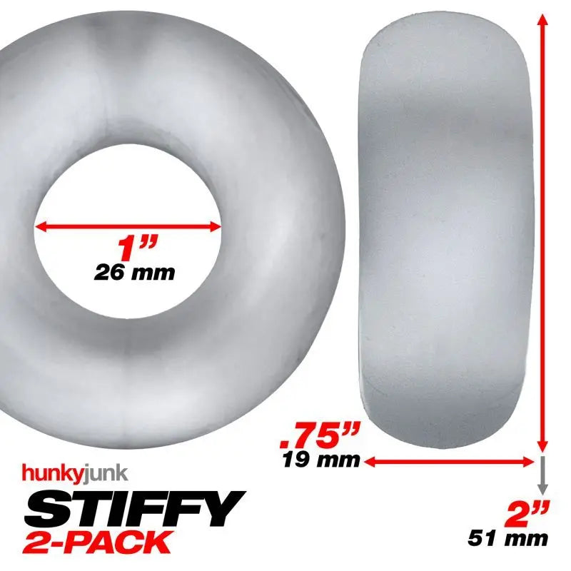 Stiffy 2 Pc Bulge Cockrings by HunkyJunk Ice Clear Ice Hunkyjunk Discreet Intimate Essentials.