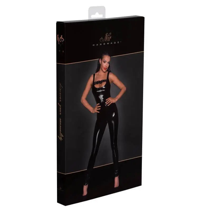PVC Overall w 2 Way Zipper Noir Discreet Intimate Essentials.