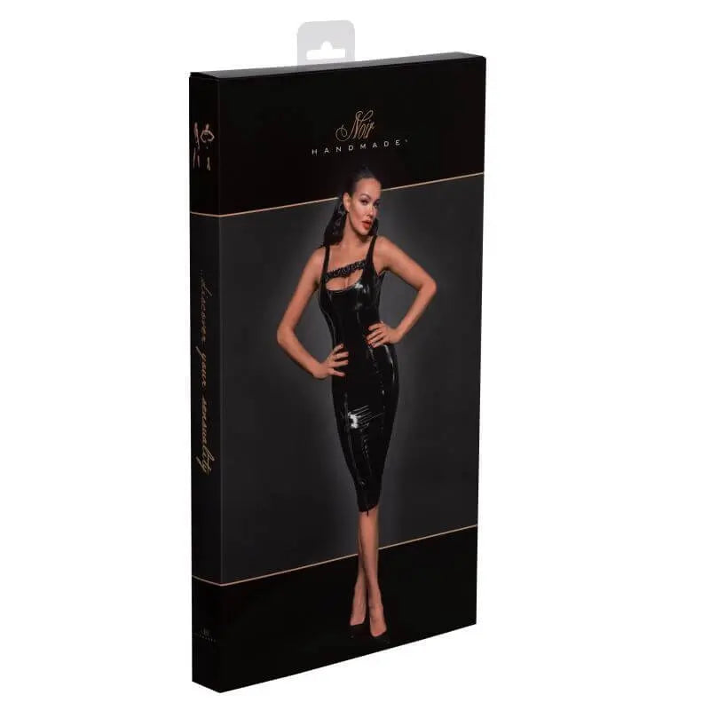 PVC Midi Dress w Front Zipper Noir Discreet Intimate Essentials.