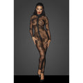 Long Tulle Overall w 3 Way Zipper showcasing sheer fabric and flock embroidery, perfect for intimate essentials for her.