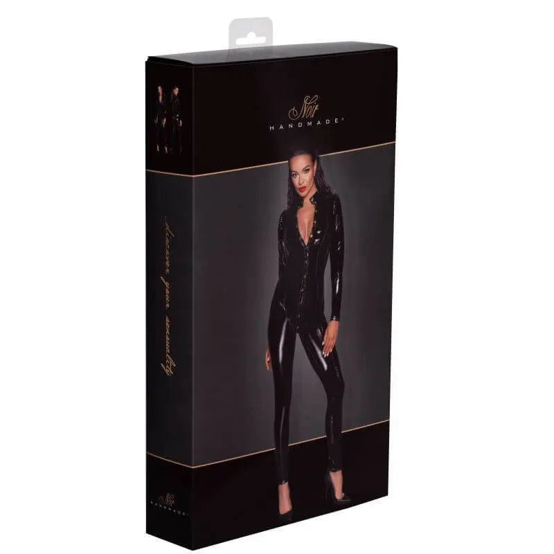 Long Button Up PVC Overall Noir Discreet Intimate Essentials.
