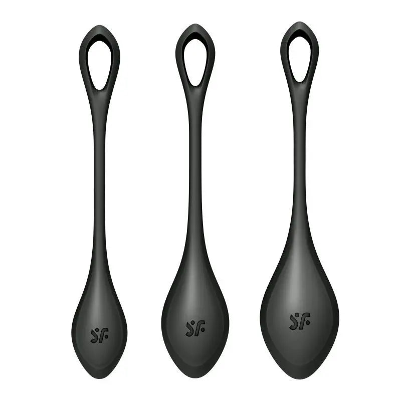 Satisfyer Yoni Power Balls 2 Black 3 Pc Set Satisfyer Discreet Intimate Essentials.