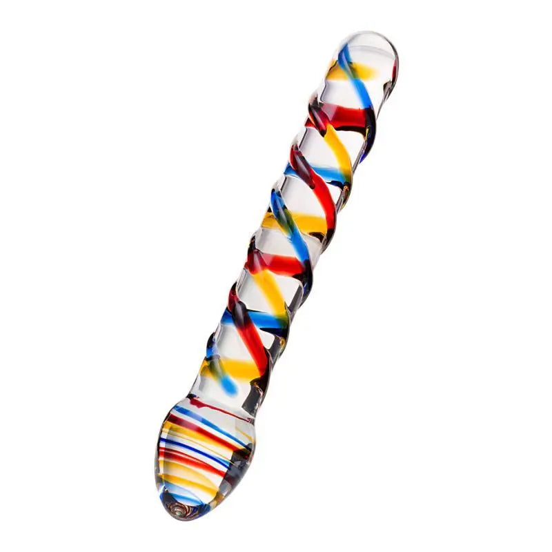 Sexus Glass Dildo Tropicana 19.5cm Sexus Glass Discreet Intimate Essentials.