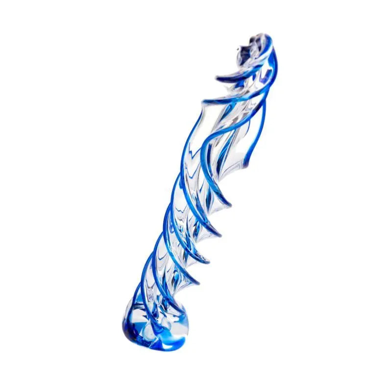Sexus Glass Dildo Blue Helix 18.7cm Sexus Glass Discreet Intimate Essentials.
