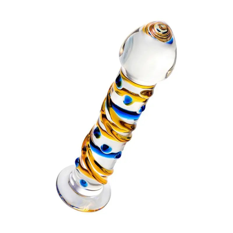 Sexus Glass Dildo Yellow 17.2cm Sexus Glass Discreet Intimate Essentials.