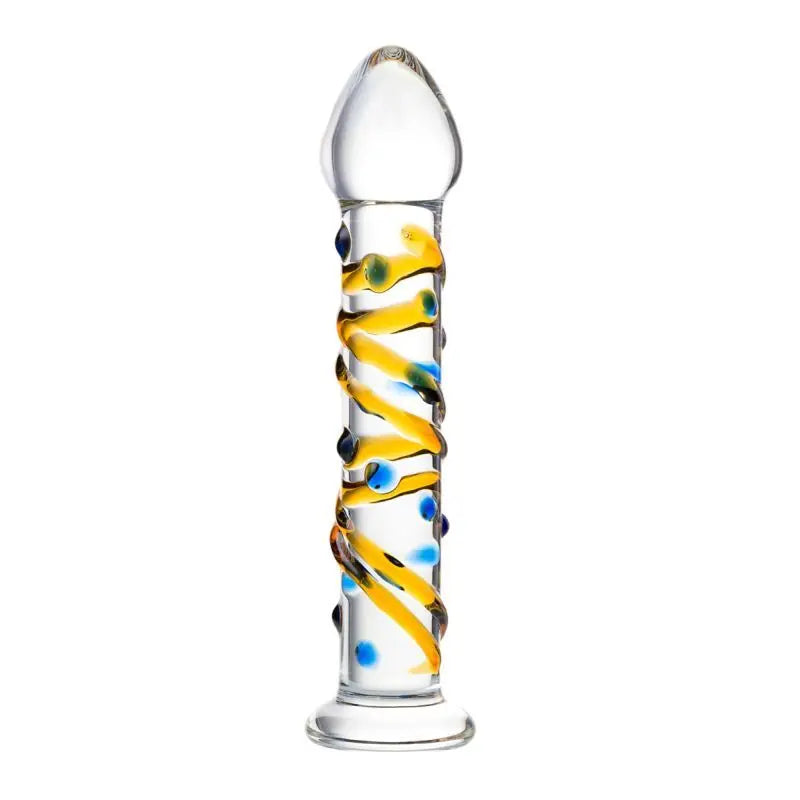 Sexus Glass Dildo Yellow 17.2cm Sexus Glass Discreet Intimate Essentials.
