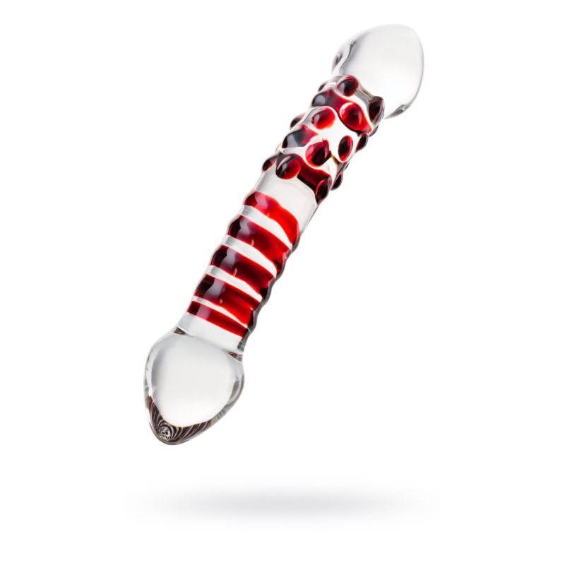 Sexus Glass Dildo Red Delight 19cm, a vibrant glass toy perfect for intimate essentials for her.