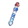 Sexus Glass Dildo Blue Red 20.5cm Sexus Glass Discreet Intimate Essentials.