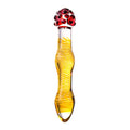 Sexus Glass Dildo Yellow and Red 20.5 cm, featuring vibrant colors and a unique design, ideal for intimate pleasure. glass dildo yellow and red.