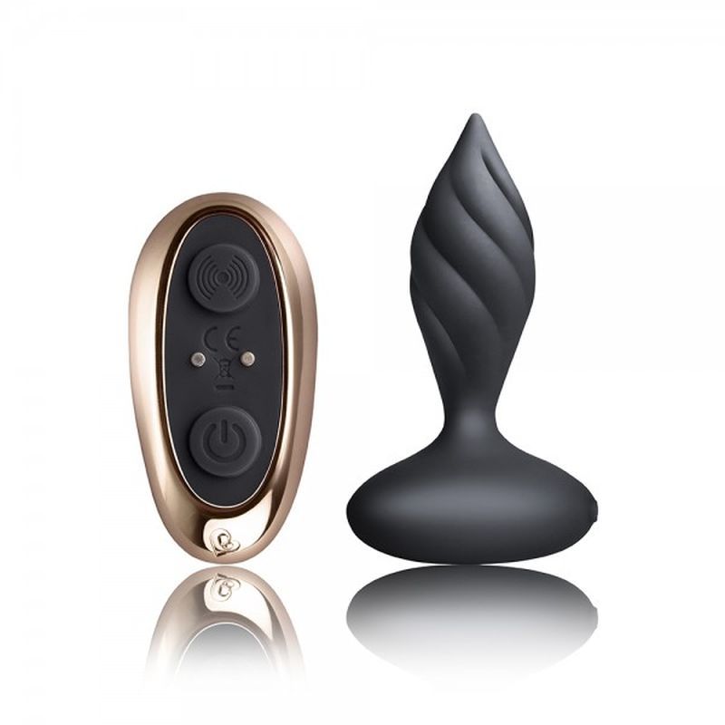 Petite vibrating butt plug with remote control, featuring a sleek design and ergonomic shape for enhanced pleasure.