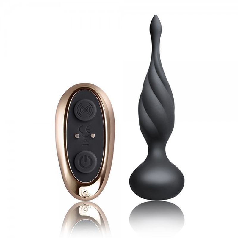 Petite Sensation Discover Butt Plug w Remote Black with a sleek design and wireless remote for enhanced pleasure.
