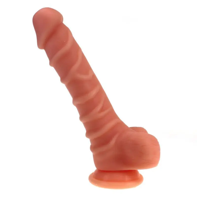 Realistic Dildo Ridged Shaft w Balls Flesh X-MEN Discreet Intimate Essentials.