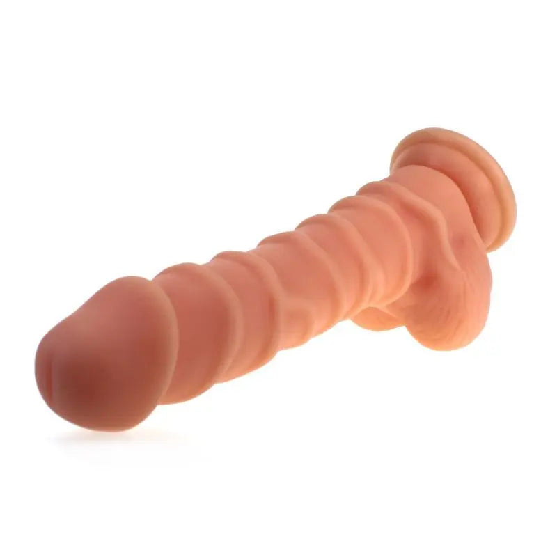 Realistic Dildo Ridged Shaft w Balls Flesh X-MEN Discreet Intimate Essentials.