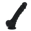 Realistic Dildo Ridged Shaft w Balls Black X-MEN Discreet Intimate Essentials.