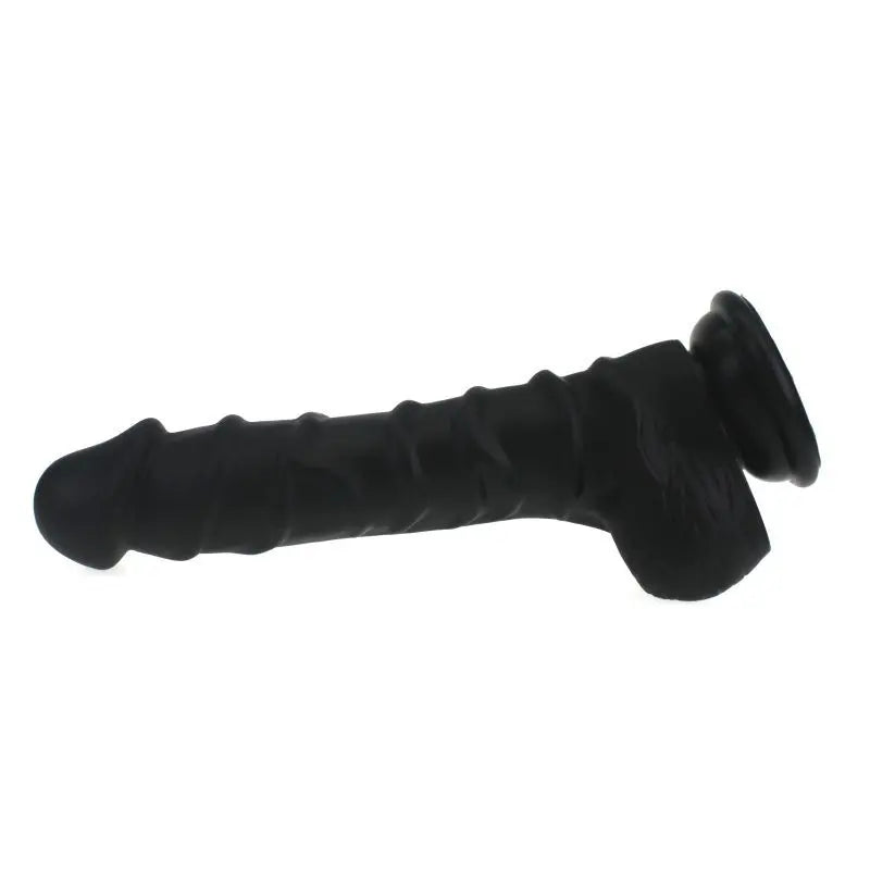 Realistic Dildo Ridged Shaft w Balls Black X-MEN Discreet Intimate Essentials.